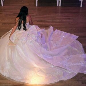 Elegant Cream White Colored Quince/Sweet 16 Dress For SALE !